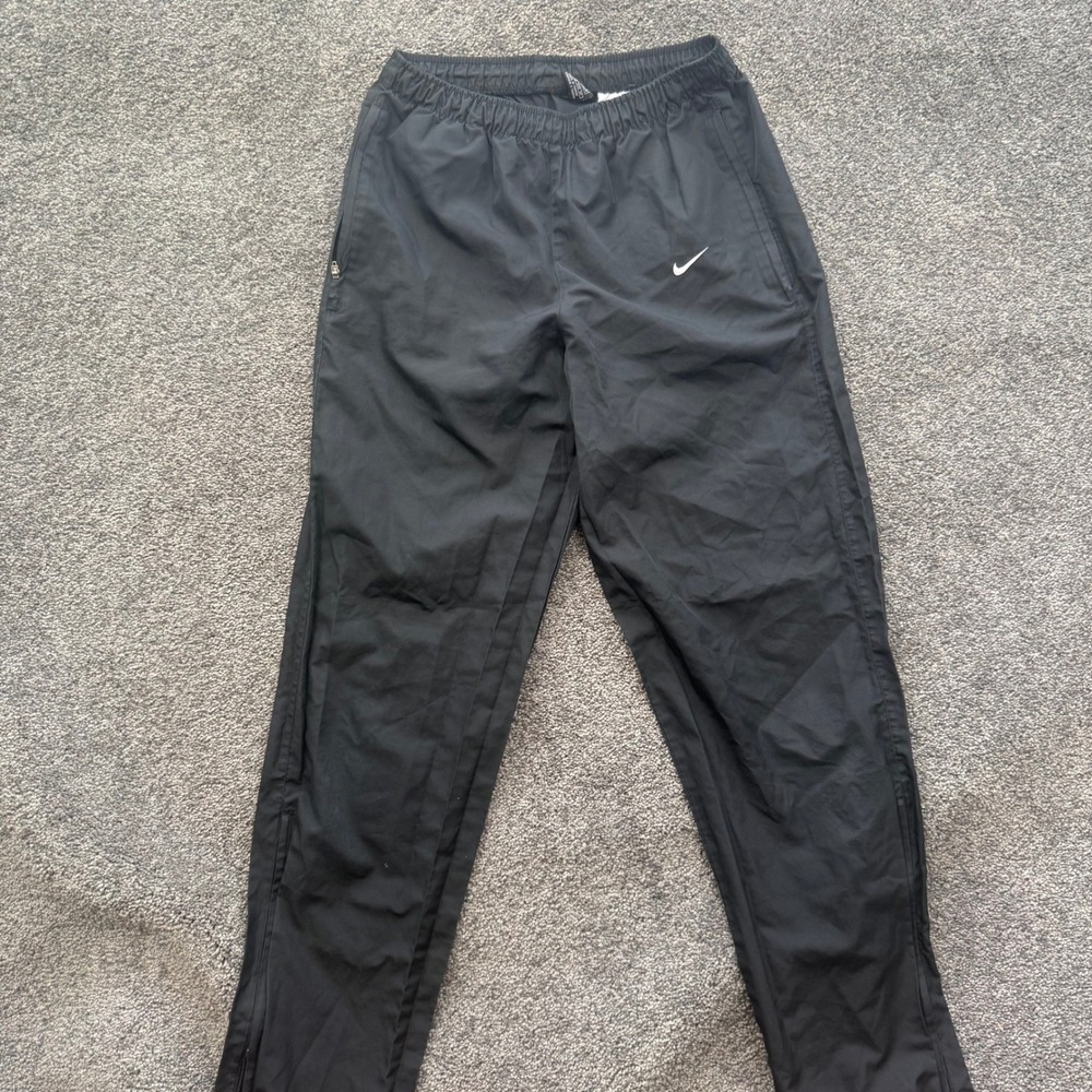 Nike Team Mens XS Black Track Pants Elastic Waist Ankle Zip Athletic Warm Up